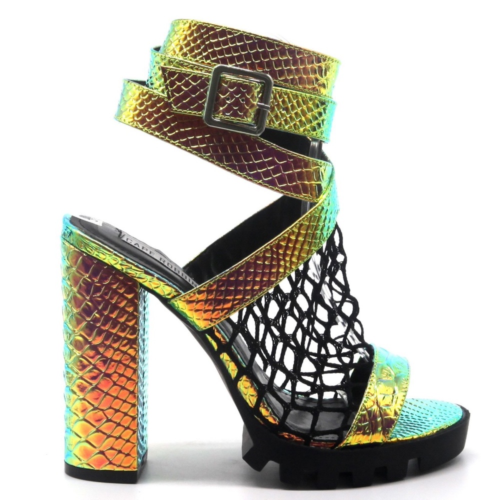 Rockstar Mermaid Fishnet Chunky Dolls Kill Heels
